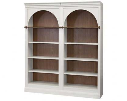 Martin Furniture - Albany - Contemporary 94" Tall Two Piece Arched Wood Bookcase Wall, Office Shelving, Fully Assembled, White - IMAL4094KIT2 view 1