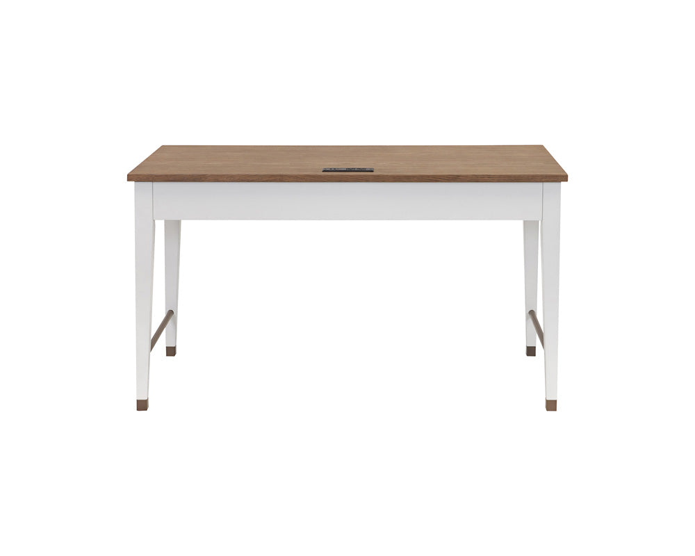 Martin Furniture - Albany - Contemporary Modern Wood Writing Desk, Office Table With Storage, White - IMAL384 view 2