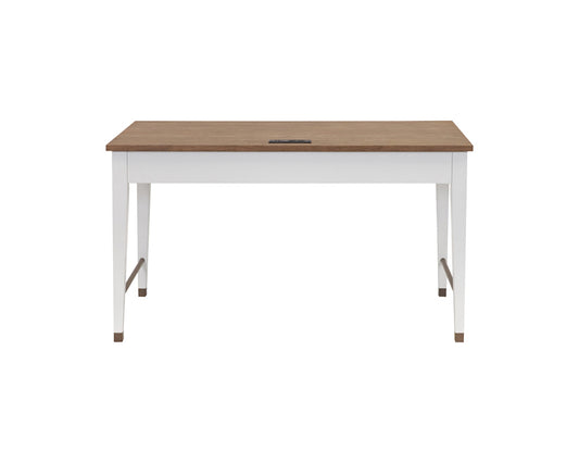 Martin Furniture - Albany - Contemporary Modern Wood Writing Desk, Office Table With Storage, White - IMAL384 view 2