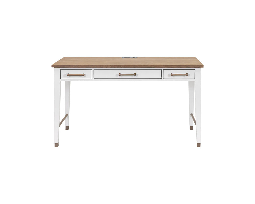 Martin Furniture - Albany - Contemporary Modern Wood Writing Desk, Office Table With Storage, White - IMAL384 view 3