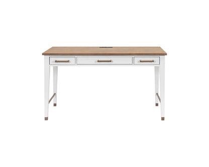 Martin Furniture - Albany - Contemporary Modern Wood Writing Desk, Office Table With Storage, White - IMAL384 view 3