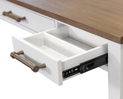 Martin Furniture - Albany - Contemporary Modern Wood Writing Desk, Office Table With Storage, White - IMAL384 view 5