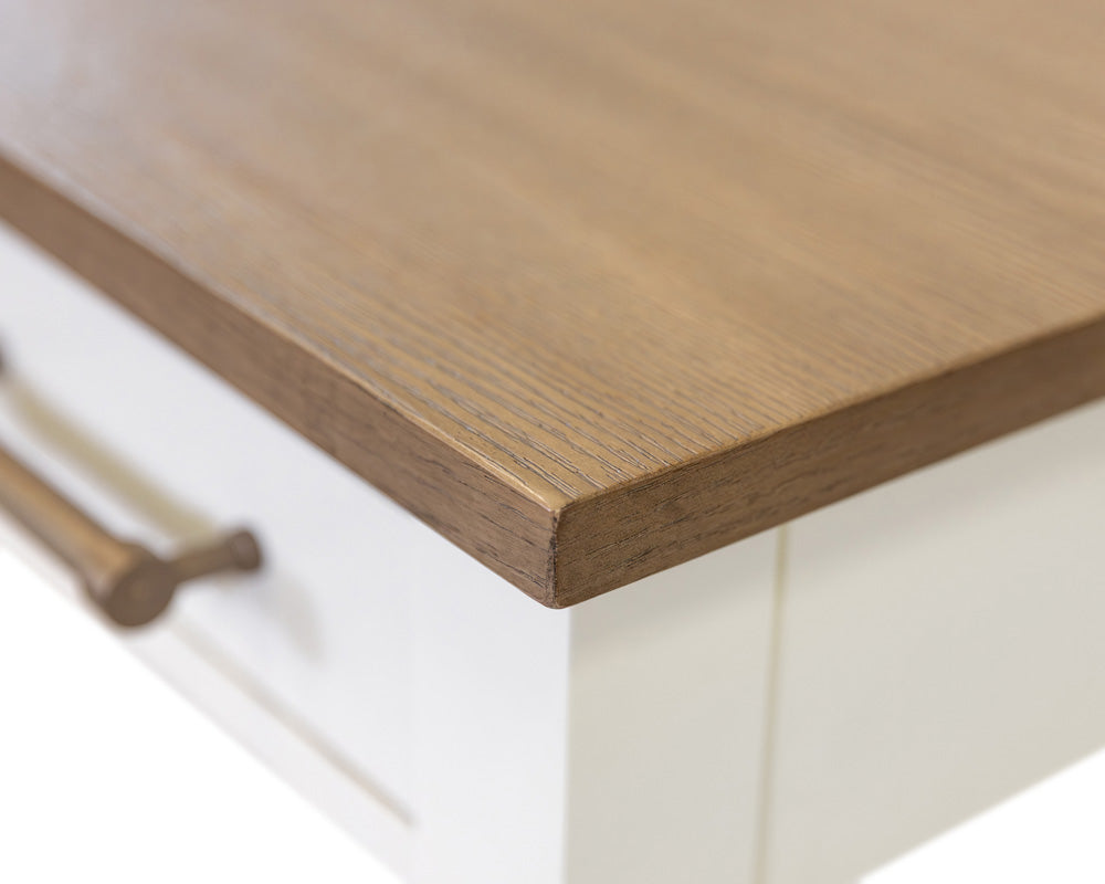 Martin Furniture - Albany - Contemporary Modern Wood Writing Desk, Office Table With Storage, White - IMAL384 view 7