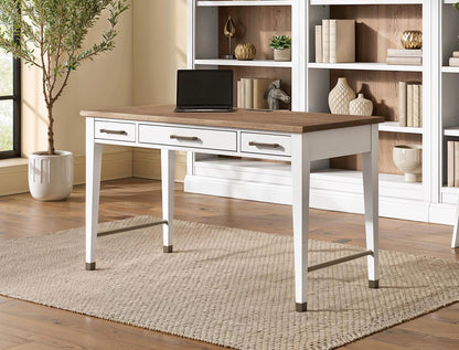 Martin Furniture - Albany - Contemporary Modern Wood Writing Desk, Office Table With Storage, White - IMAL384 view 9
