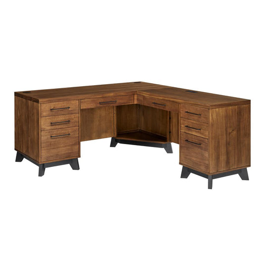 Martin Furniture - Avery Modern RHF Return for Pedestal L-Desk In Brown - IMAV664R-KIT veiw 1