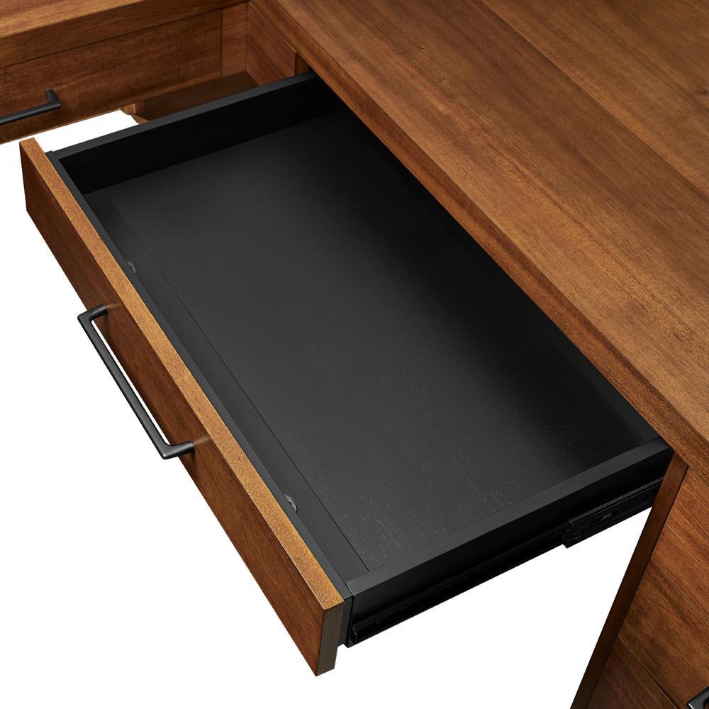 Martin Furniture - Avery Modern RHF Return for Pedestal L-Desk In Brown - IMAV664R-KIT veiw 5