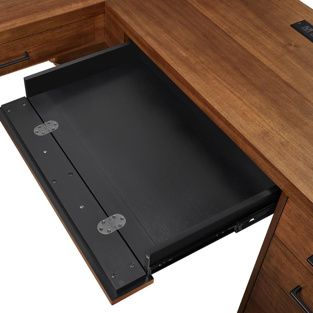 Martin Furniture - Avery Modern RHF Return for Pedestal L-Desk In Brown - IMAV664R-KIT veiw 6