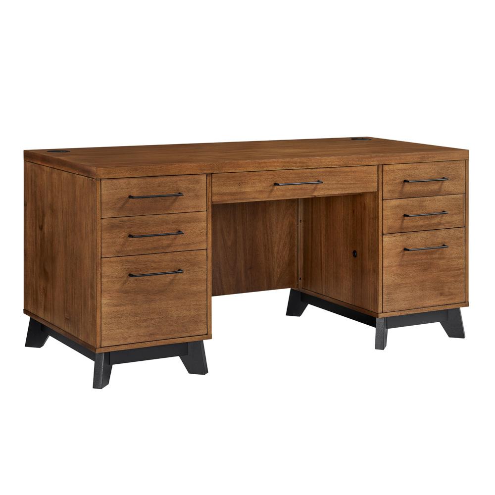 Martin Furniture - Avery Modern Wood Double Pedestal Executive Desk In Brown - IMAV640 veiw 1