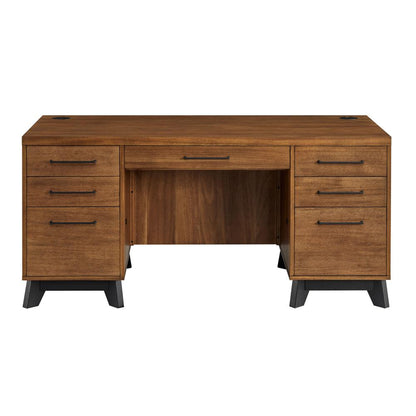 Martin Furniture - Avery Modern Wood Double Pedestal Executive Desk In Brown - IMAV640 veiw 2