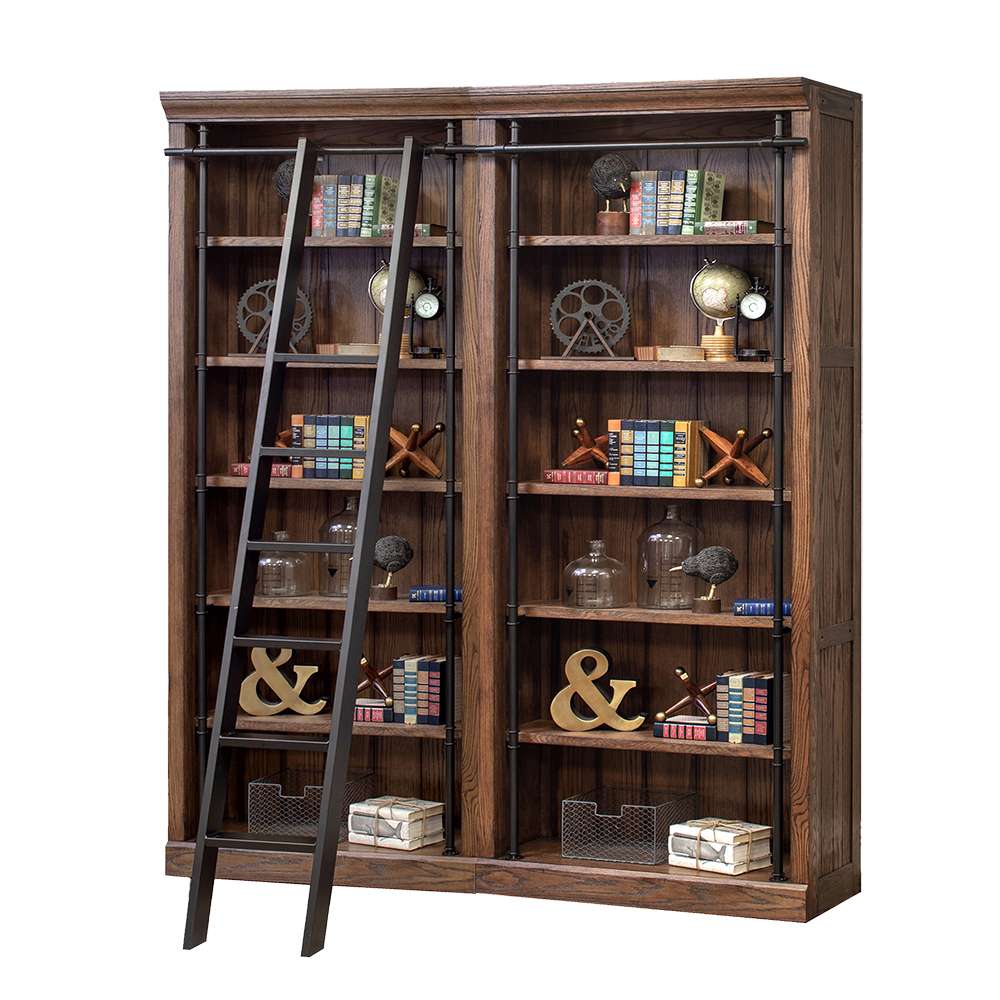 Martin Furniture - Avondale 8 Tall Bookcase Wall With Ladder Set, Brown - AE4094402KIT2 veiw 1