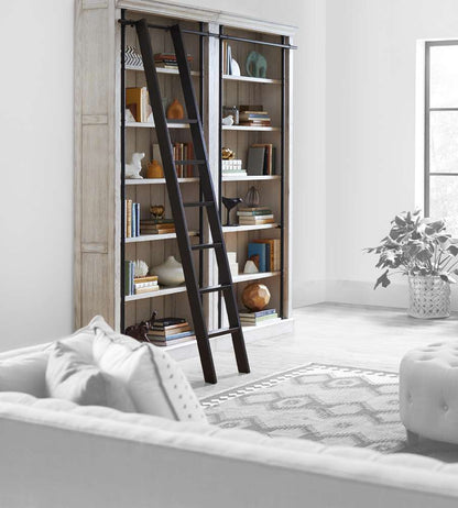 Martin Furniture - Avondale 8 Tall Bookcase Wall With Ladder Set, White - AE4094WKIT2PC veiw 1