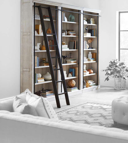 Martin Furniture - Avondale 8 Tall Bookcase Wall With Ladder Set, White - AE4094WKIT3PC veiw 1