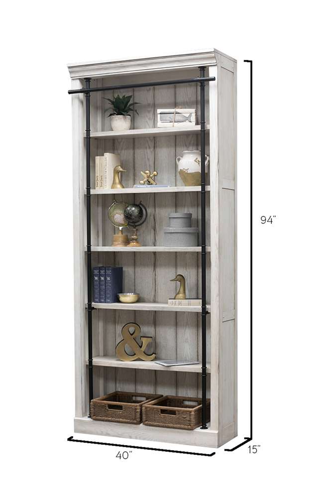 Martin Furniture - Avondale 8 Tall Wood Bookcase, Fully Assembled, White - IMAE4094W veiw 1