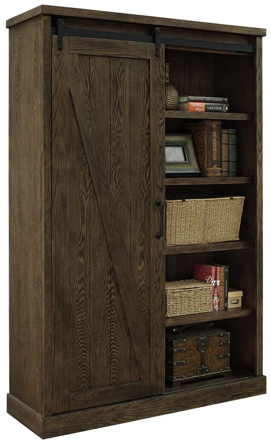 Martin Furniture - Avondale Rustic Barn Door Bookcase, Brown - IMAE4872 veiw 1