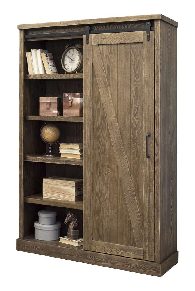 Martin Furniture - Avondale Rustic Barn Door Bookcase, Brown - IMAE4872 veiw 3