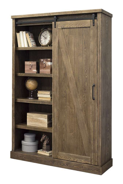 Martin Furniture - Avondale Rustic Barn Door Bookcase, Brown - IMAE4872 veiw 3