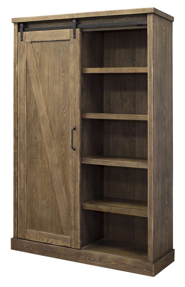 Martin Furniture - Avondale Rustic Barn Door Bookcase, Brown - IMAE4872 veiw 6