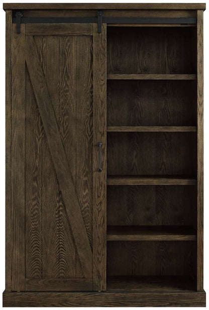 Martin Furniture - Avondale Rustic Barn Door Bookcase, Brown - IMAE4872 veiw 10