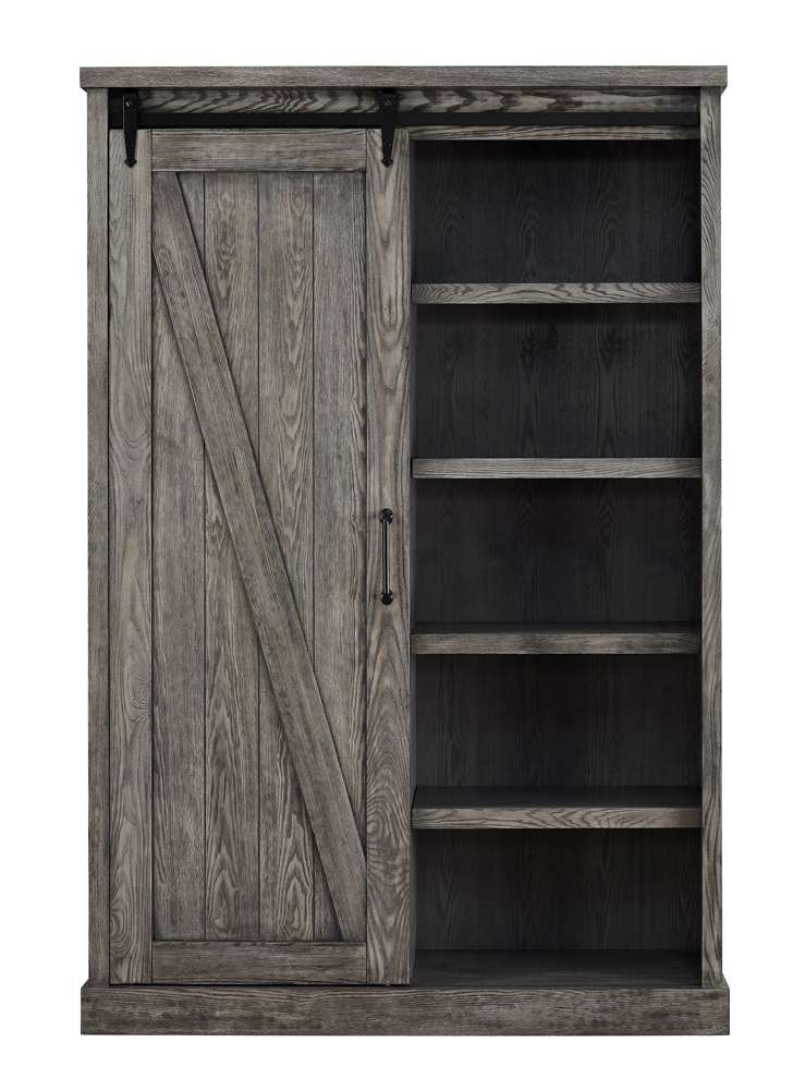 Martin Furniture - Avondale Rustic Barn Door Bookcase, Gray - IMAE4872G veiw 2