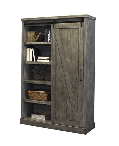 Martin Furniture - Avondale Rustic Barn Door Bookcase, Gray - IMAE4872G veiw 3