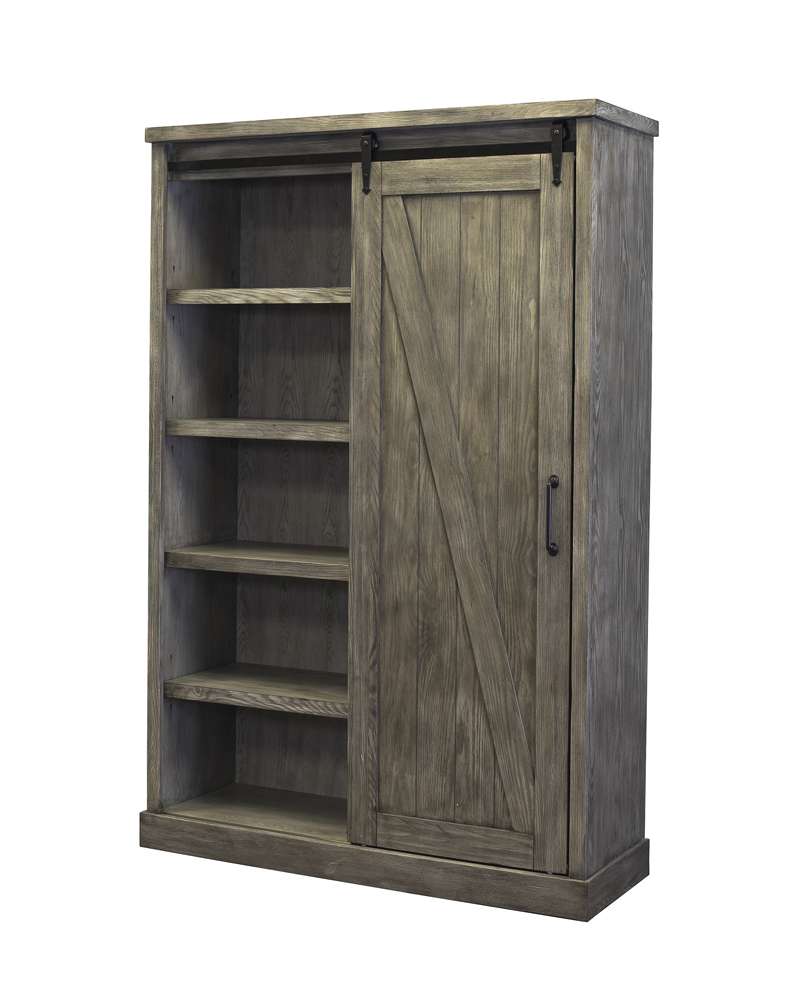 Martin Furniture - Avondale Rustic Barn Door Bookcase, Gray - IMAE4872G veiw 4