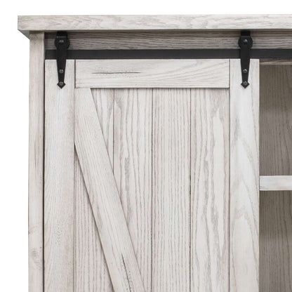 Martin Furniture - Avondale Rustic Barn Door Bookcase, White - IMAE4872W veiw 3