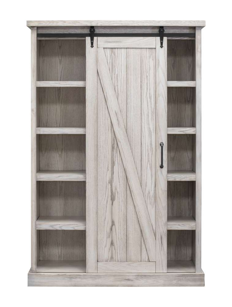Martin Furniture - Avondale Rustic Barn Door Bookcase, White - IMAE4872W veiw 5