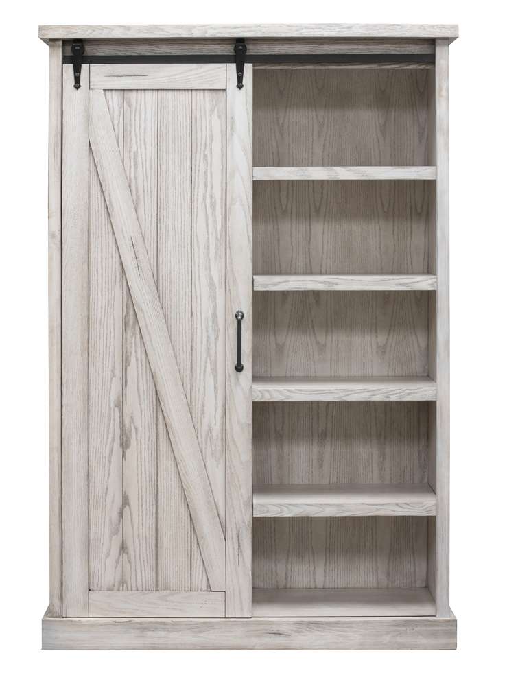 Martin Furniture - Avondale Rustic Barn Door Bookcase, White - IMAE4872W veiw 6