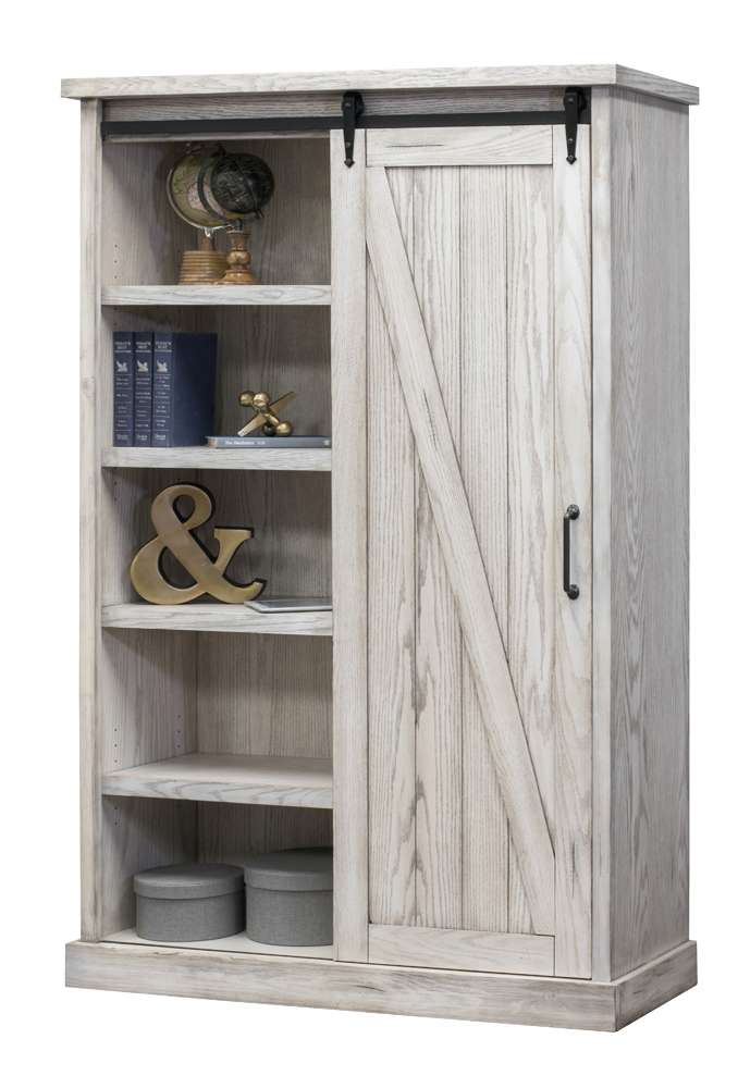 Martin Furniture - Avondale Rustic Barn Door Bookcase, White - IMAE4872W veiw 7