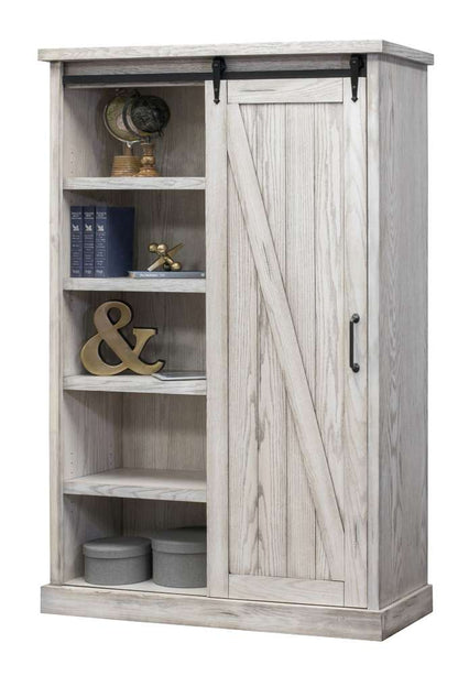 Martin Furniture - Avondale Rustic Barn Door Bookcase, White - IMAE4872W veiw 7