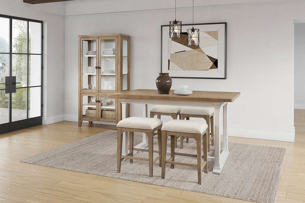 Martin Furniture - Bluff Point - Modern Wood Counter Height Kitchen Dining Table and Four Stools, Brown - IMBL6036KIT5 veiw 1