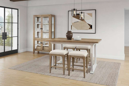 Martin Furniture - Bluff Point - Modern Wood Counter Height Kitchen Dining Table and Four Stools, Brown - IMBL6036KIT5 veiw 1