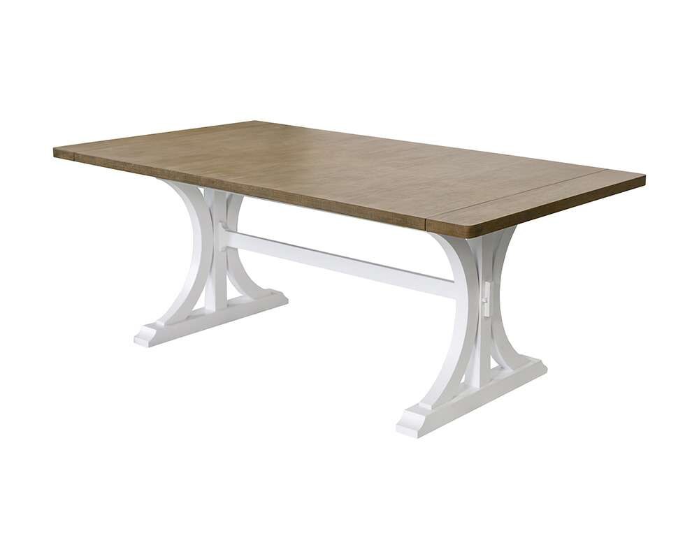 Martin Furniture - Bluff Point - Modern Wood Rectangular Trestle Base Kitchen Dining Table and Six Chairs, Brown - IMBL7842KIT7 veiw 3