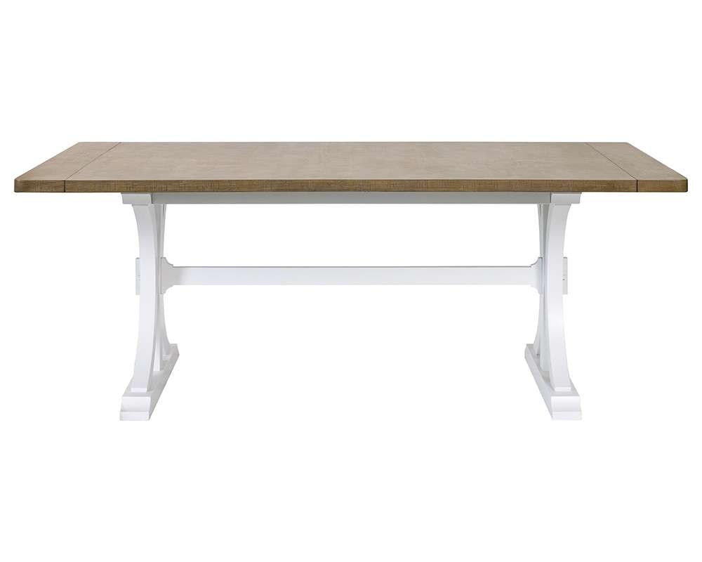 Martin Furniture - Bluff Point - Modern Wood Rectangular Trestle Base Kitchen Dining Table and Eight Chairs, Brown - IMBL7842KIT9 veiw 2