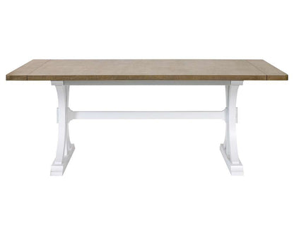 Martin Furniture - Bluff Point - Modern Wood Rectangular Trestle Base Kitchen Dining Table and Eight Chairs, Brown - IMBL7842KIT9 veiw 2