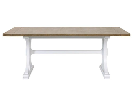 Martin Furniture - Bluff Point - Modern Wood Rectangular Trestle Base Kitchen Dining Table and Eight Chairs, Brown - IMBL7842KIT9 veiw 2