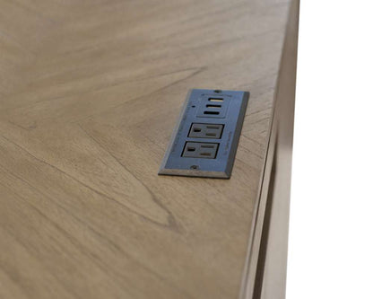Martin Furniture - Bristol - Traditional Credenza, Wood Office Desk, Writing Table, Storage Desk, Light Brown - IMBR689 veiw 9