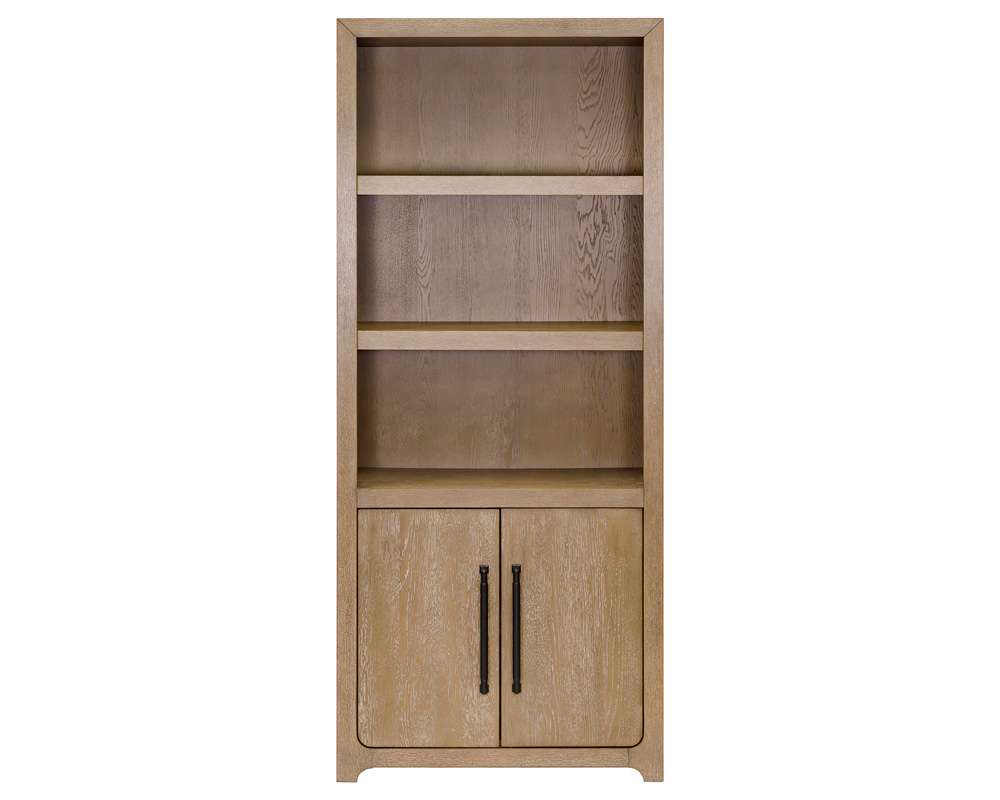 Martin Furniture - Canyon Drive - Modern Wood Bookcase with Doors, Office Shelving, Storage Cabinet, Fully Assembled, Light Brown - IMCD3278D veiw 2