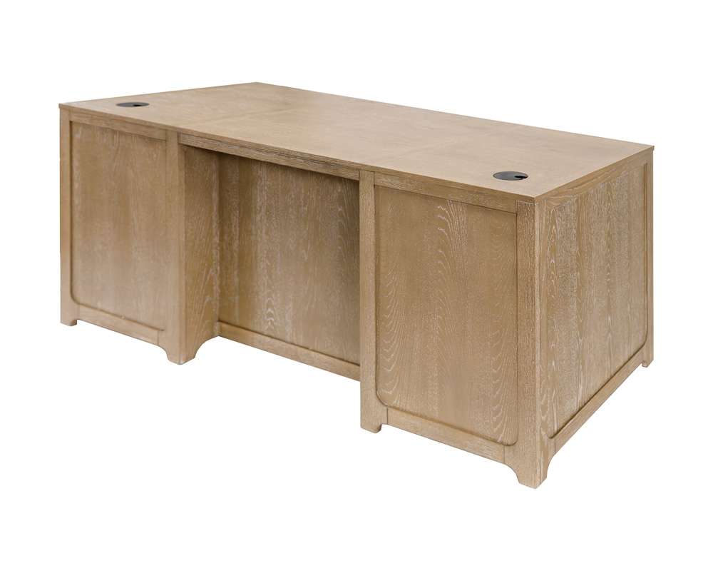 Martin Furniture - Canyon Drive - Modern Wood Double Pedestal Executive Desk, Writing Table, Office Storage, Fully Assembled, Light Brown - IMCD680 veiw 4