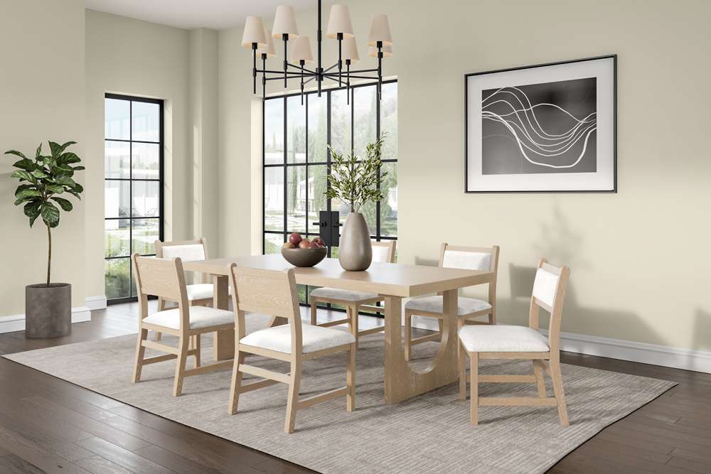 Martin Furniture - Canyon Drive - Modern Wood Rectangular Kitchen Dining Table with Six Chairs, Light Brown - IMCD7840KIT7 veiw 1