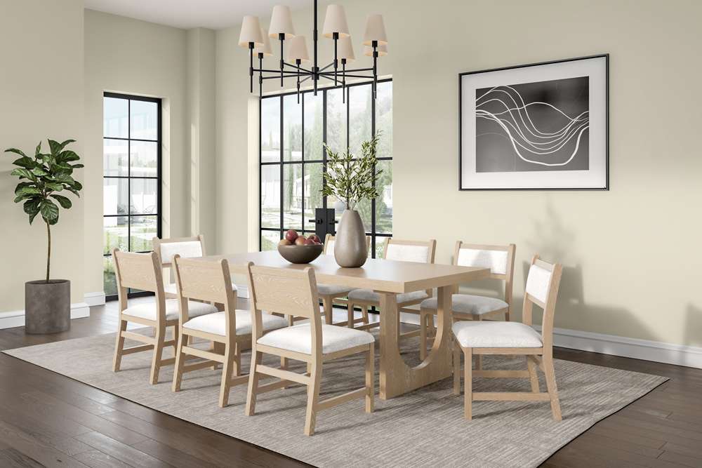 Martin Furniture - Canyon Drive - Modern Wood Rectangular Kitchen Dining Table with Eight Chairs, Light Brown - IMCD7840KIT9 veiw 1