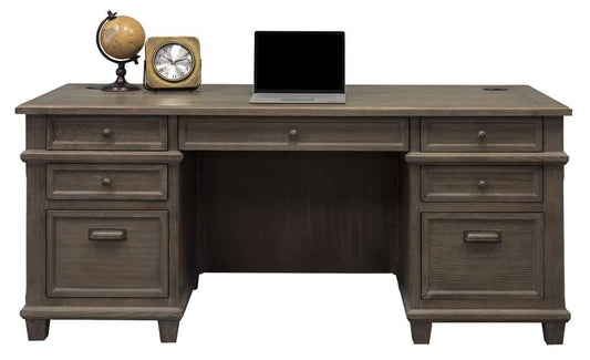 Martin Furniture - Carson Wood Double Pedestal Executive Desk, Gray - IMCA680 veiw 1