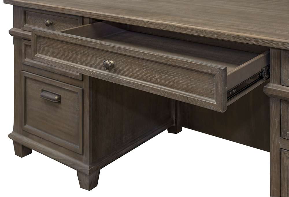 Martin Furniture - Carson Wood Double Pedestal Executive Desk, Gray - IMCA680 veiw 7