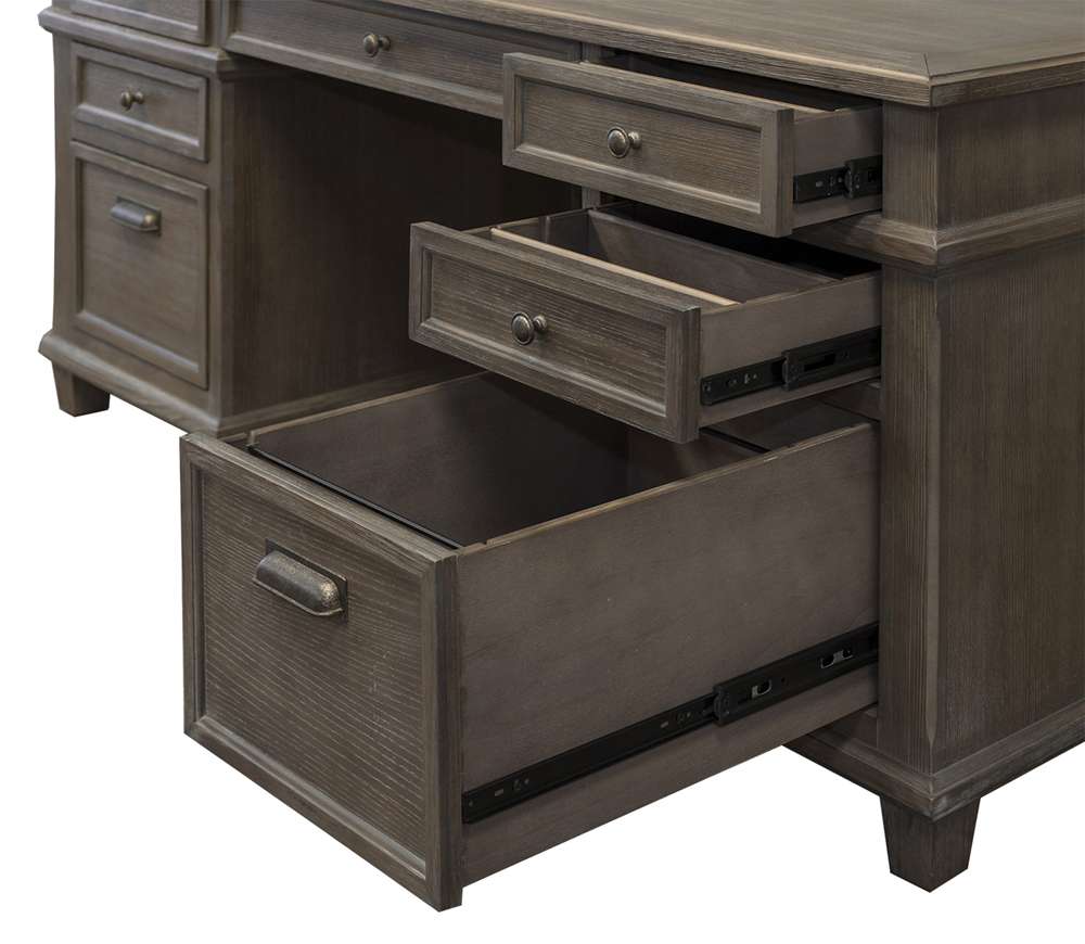 Martin Furniture - Carson Wood Double Pedestal Executive Desk, Gray - IMCA680 veiw 8