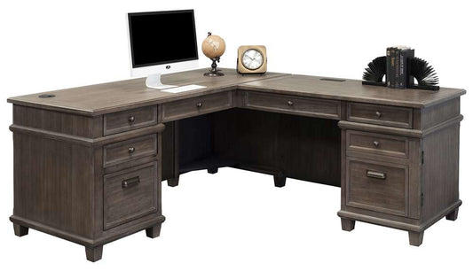 Martin Furniture - Carson Wood L-Desk & Return, Gray - IMCA684R-Kit veiw 1