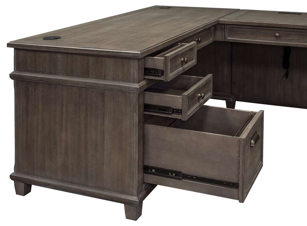 Martin Furniture - Carson Wood L-Desk & Return, Gray - IMCA684R-Kit veiw 3