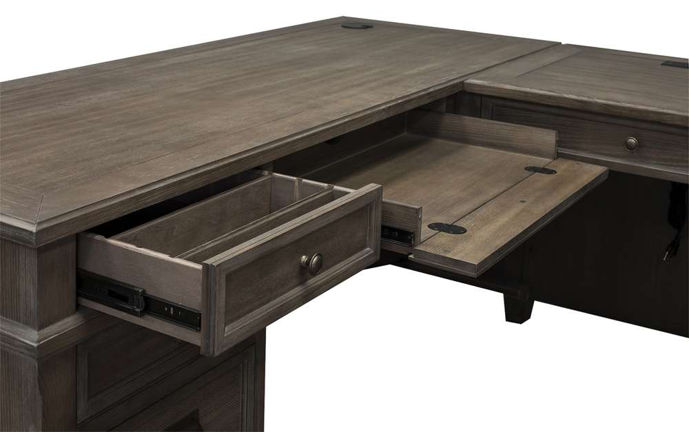 Martin Furniture - Carson Wood L-Desk & Return, Gray - IMCA684R-Kit veiw 4