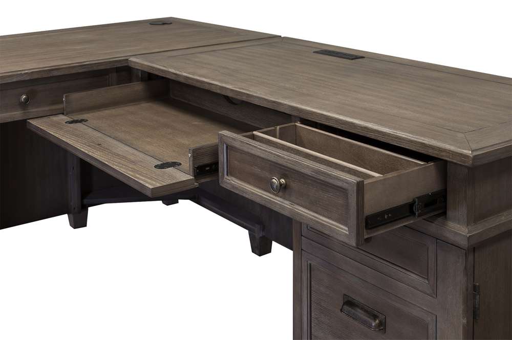 Martin Furniture - Carson Wood L-Desk & Return, Gray - IMCA684R-Kit veiw 5