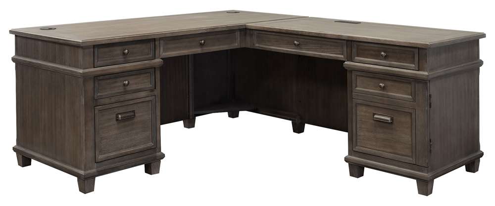 Martin Furniture - Carson Wood L-Desk & Return, Gray - IMCA684R-Kit veiw 6