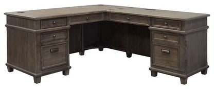 Martin Furniture - Carson Wood L-Desk & Return, Gray - IMCA684R-Kit veiw 6